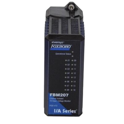 Foxboro FBM207 Series 16-Channel Voltage Monitor Module with Optical Isolation and Redundant Fieldbus Communication